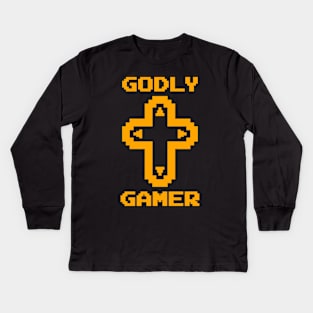 Godly Gamer (v5 - orange) Kids Long Sleeve T-Shirt